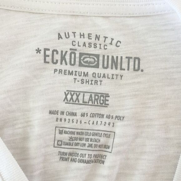 NWT Ecko Unltd V Neck White Tee Top - Picture 5 of 5